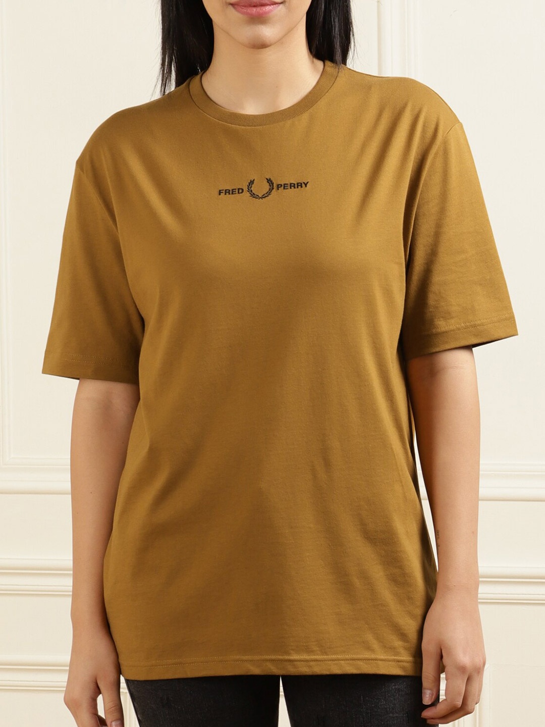 

Fred Perry Women Mustard Yellow Longline Top