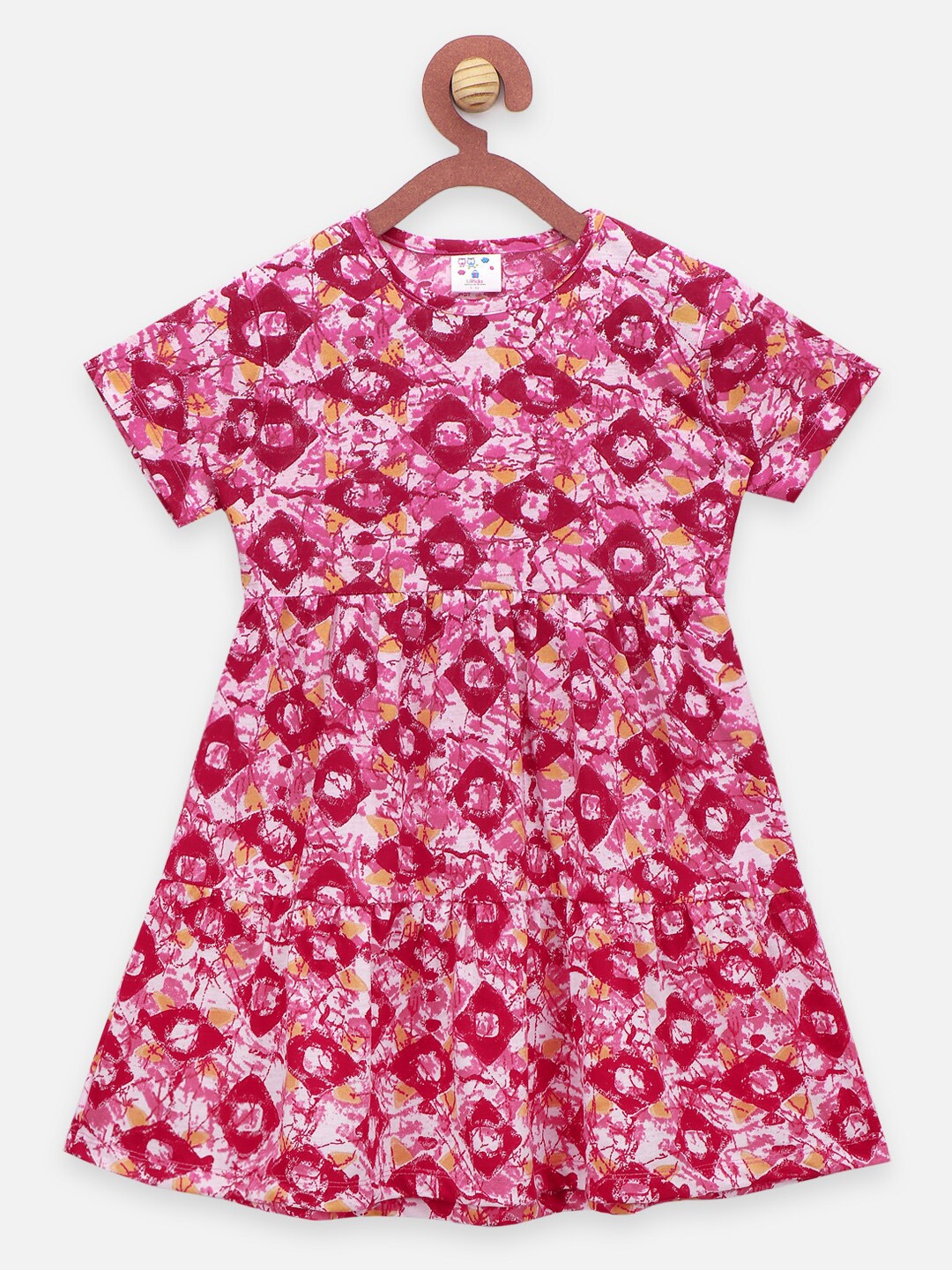 

LilPicks Girls Maroon & Pink A-Line Dress