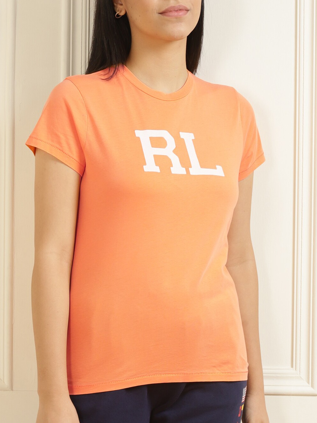 

Polo Ralph Lauren Women Orange RL Letters Print Top