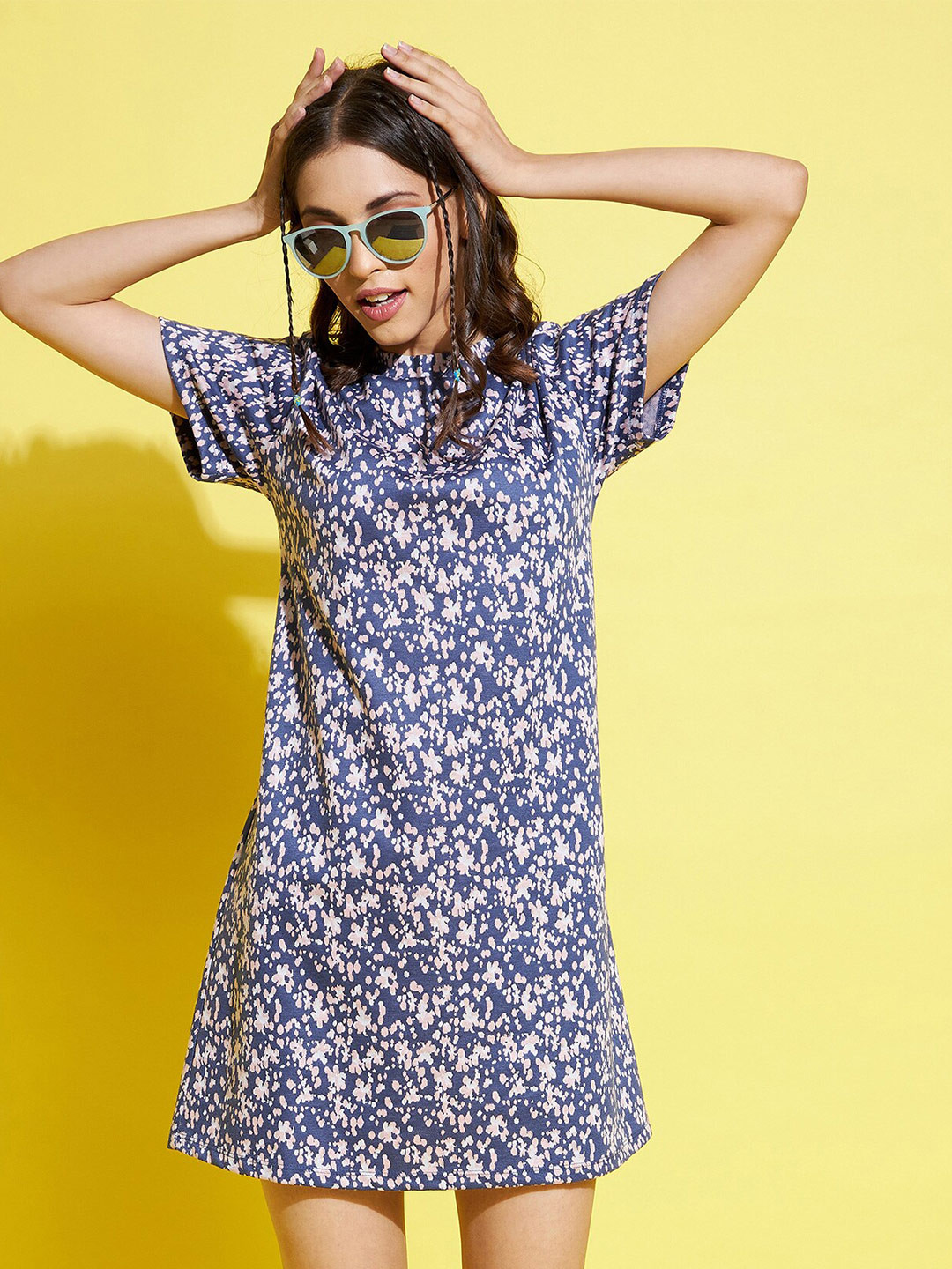 

Noh Voh - SASSAFRAS Kids Girls Blue Floral Print A-Line Dress