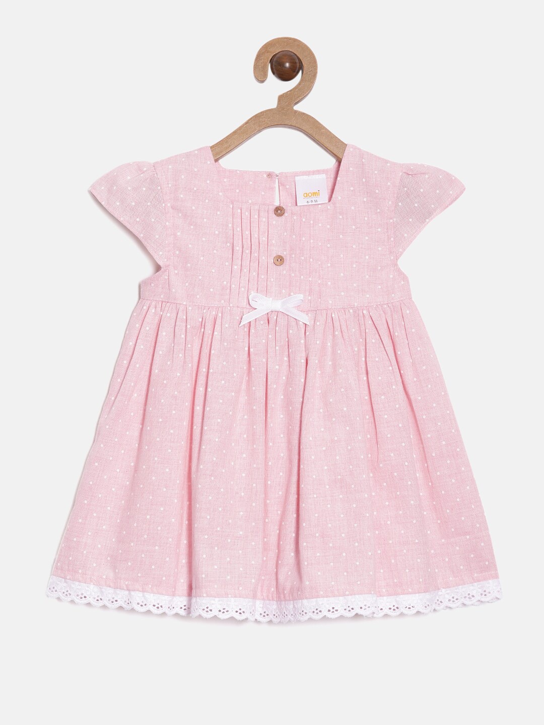 

Aomi Kids Girls Pink A-Line Pintuck Dress