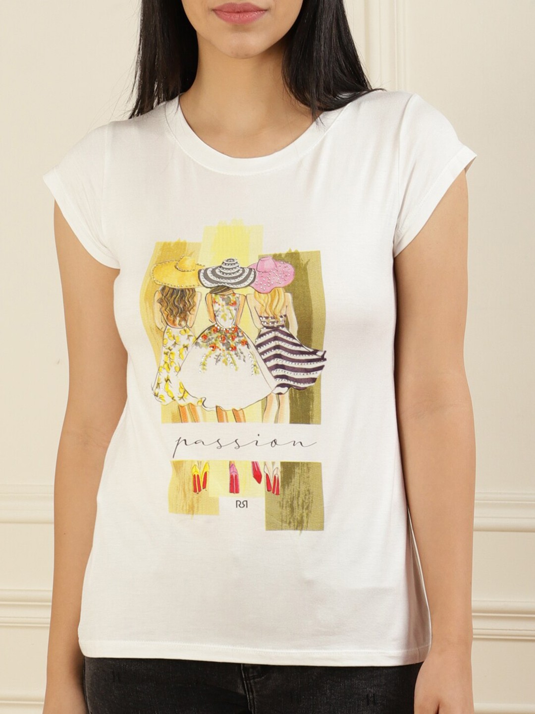 

Rinascimento Women White Graphic Print T shirt
