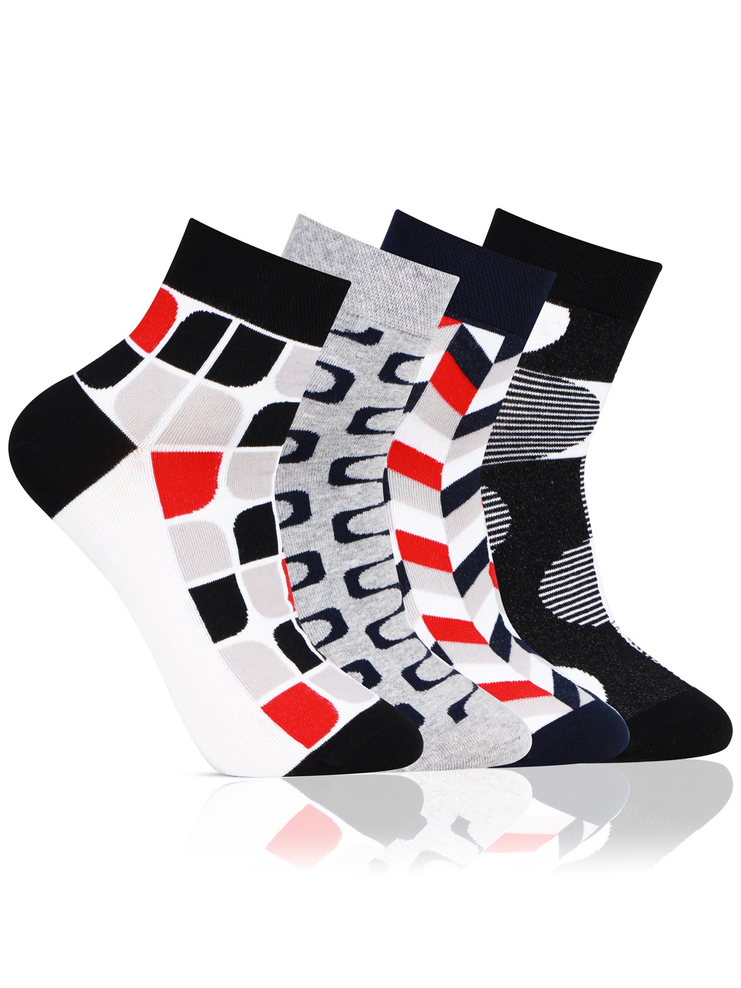 

Bonjour Men Pack Of 4 Assorted Above Ankle-Length Socks