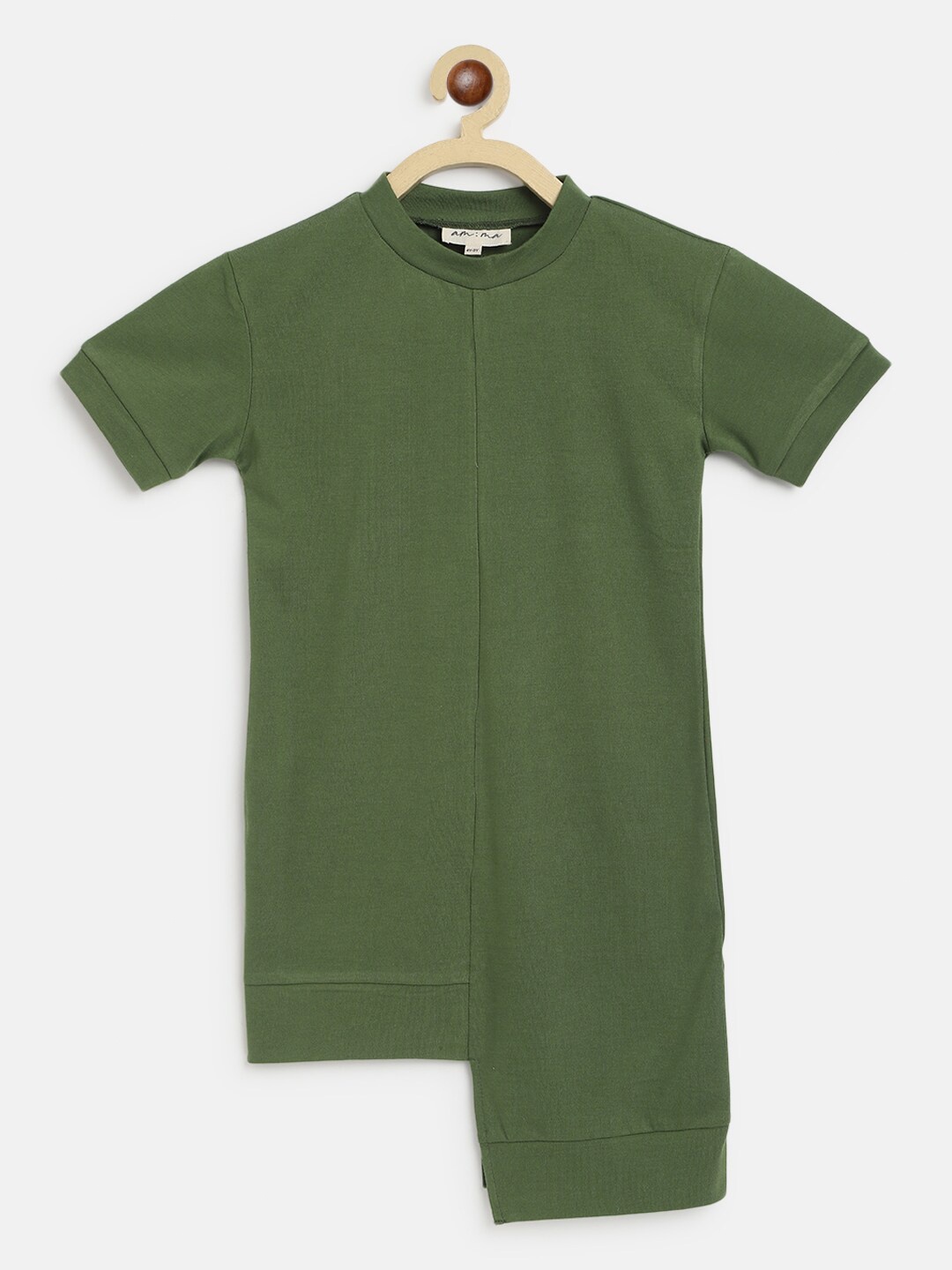 

am ma Girls Green T-shirt Dress