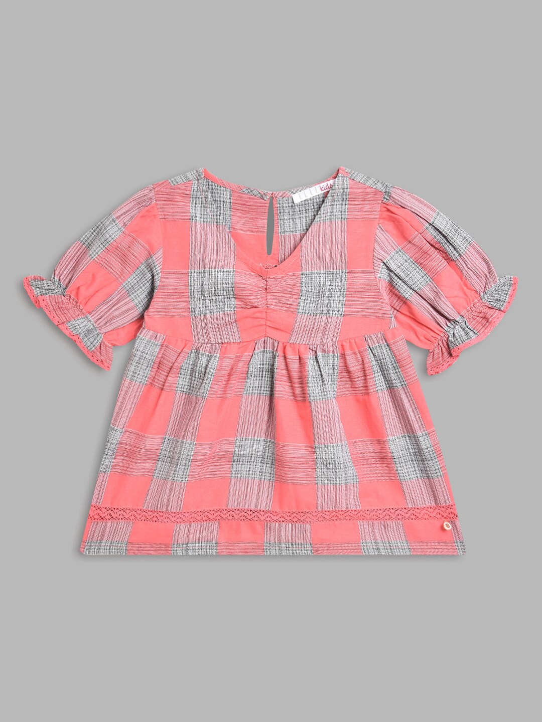 

ELLE Kids Girls Rose pink Checked Top