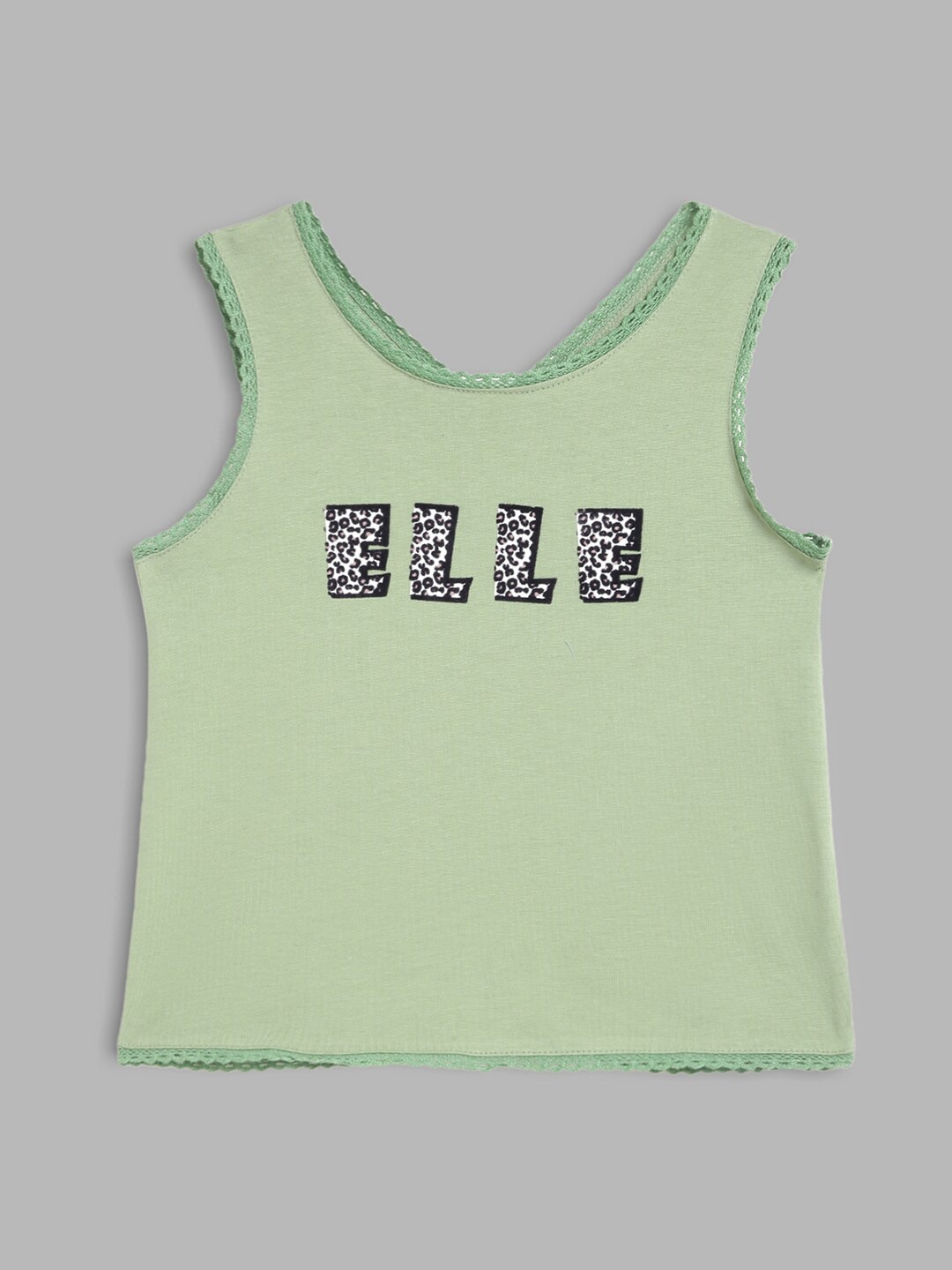 

ELLE Girls Olive Green Brand Logo T-shirt