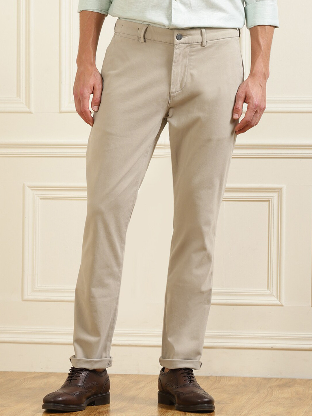 

7 For All Mankind Men Beige Regular Fit Trousers