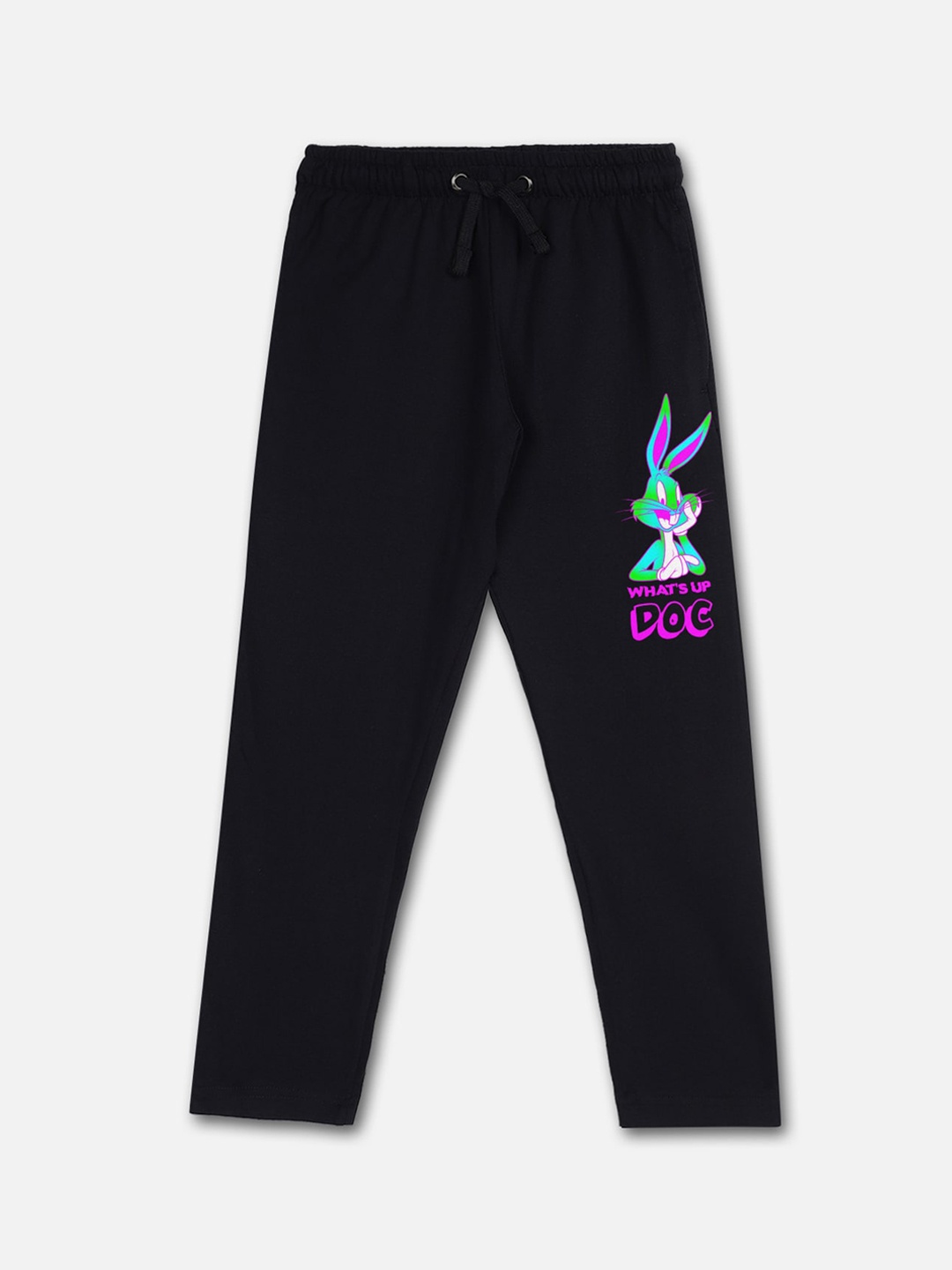 

Kids Ville Girls Black Bugs Bunny Printed Cotton Lounge Pants