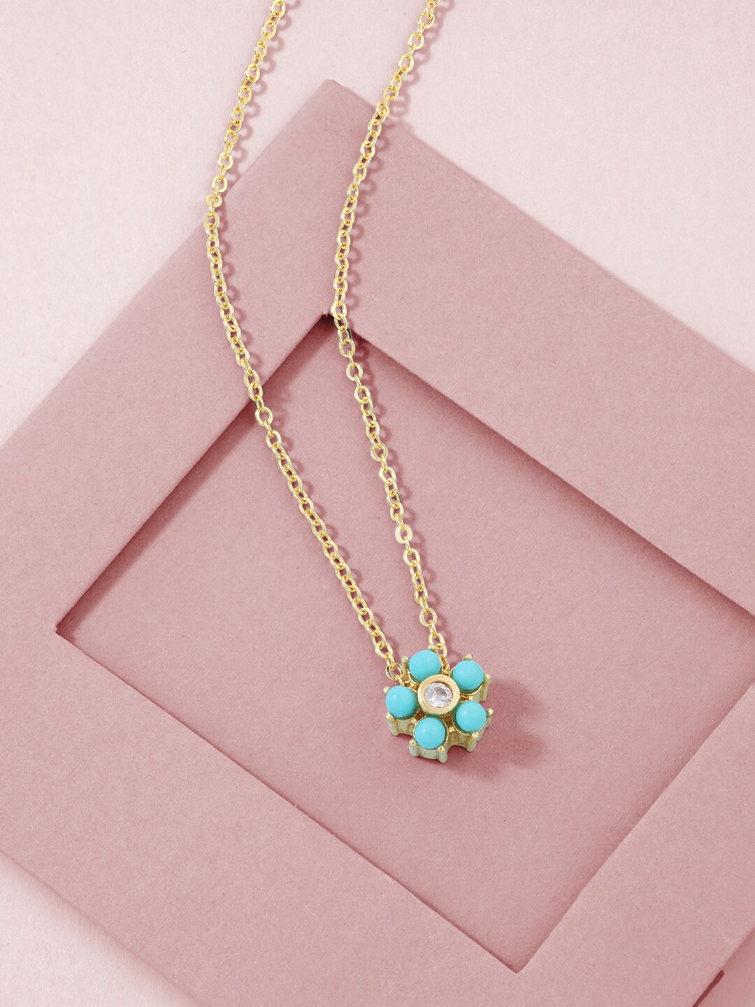 

MINUTIAE Gold-Plated & Blue Brass Chain