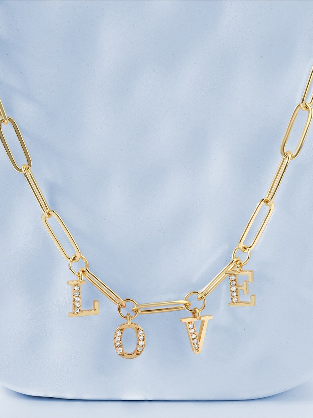 

MINUTIAE Women Brass Gold-Plated Link Necklace