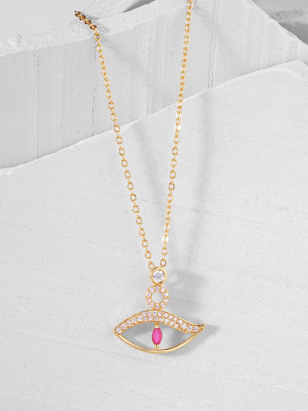 

MINUTIAE Gold-Toned & White Brass Gold-Plated Handcrafted Necklace