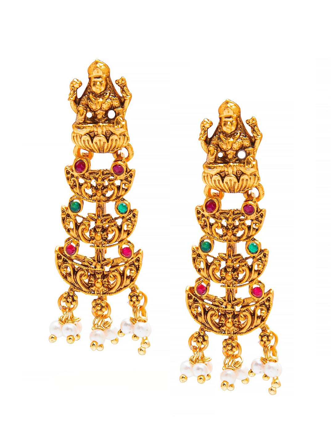 

Shining Jewel - By Shivansh Women Gold-Toned Contemporary Chandbalis Earrings