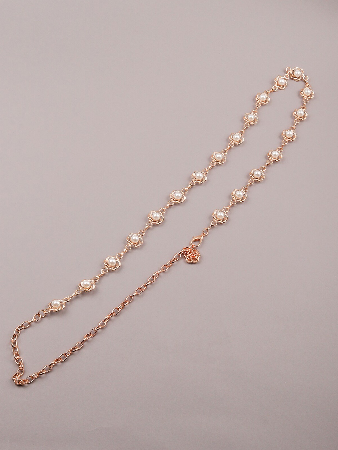 

ODETTE Women Gold-Toned & White Embellished Belt
