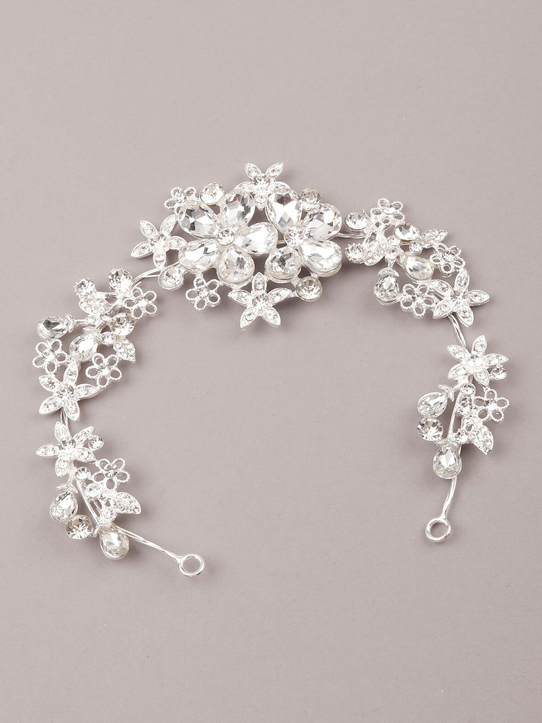 

ODETTE Women White & Silver-Toned Stone-Studded Hair Accessory