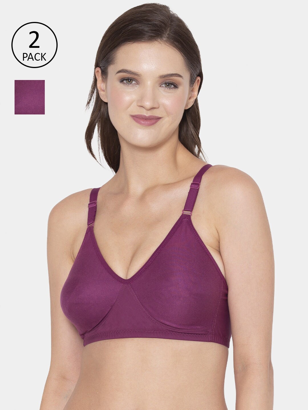 

Souminie Pack of 2 Magenta Everyday Cotton Bra