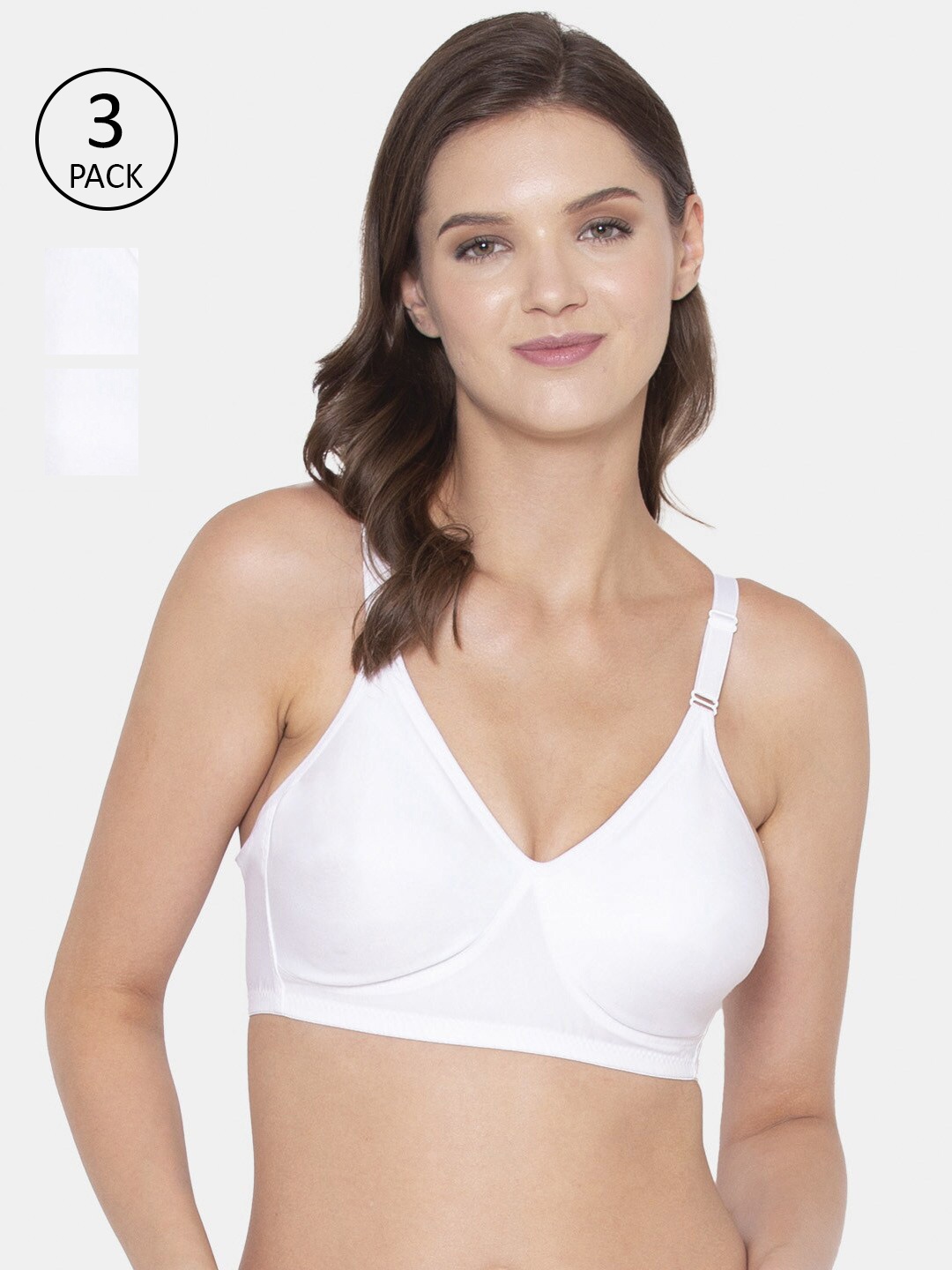

Souminie Pack of 3 White Cotton Seamless Bra