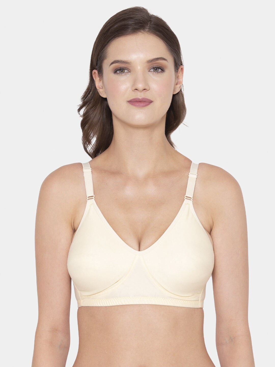 

Souminie Beige Solid Non Wired Fill Coverage Cotton Everyday Bra