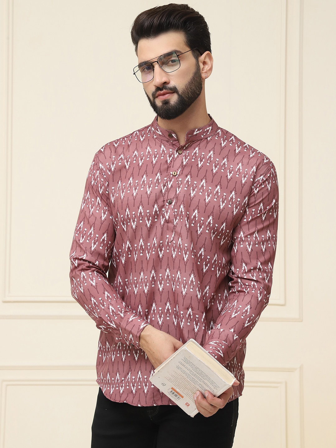 

SOJANYA Men Brown Ethnic Motifs Printed Kurta