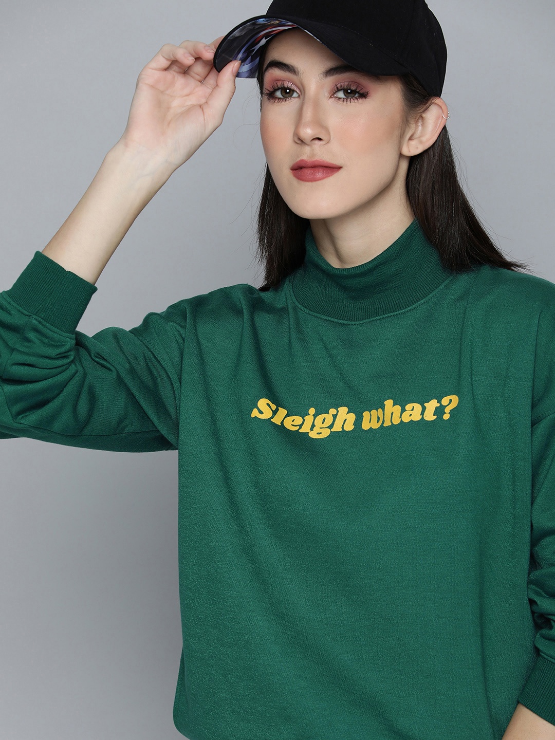 

Harvard Women Green Typography Printed High-Neck Pullover Sweatshirt