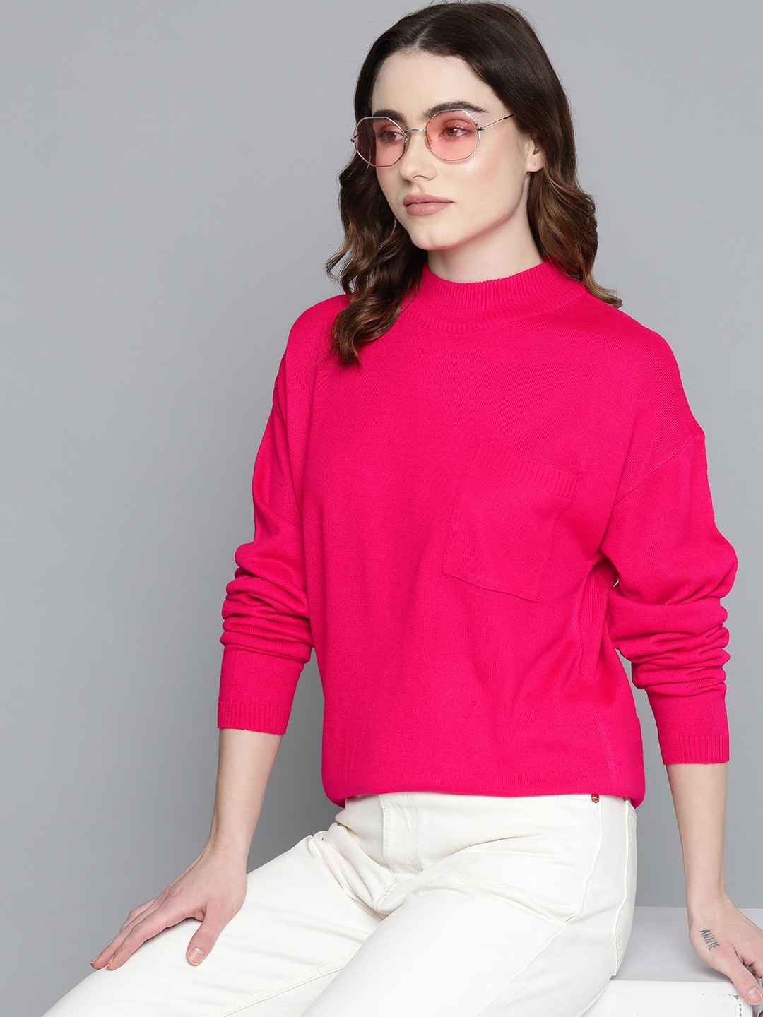 

Harvard Women Solid Acrylic Pullover, Fuchsia