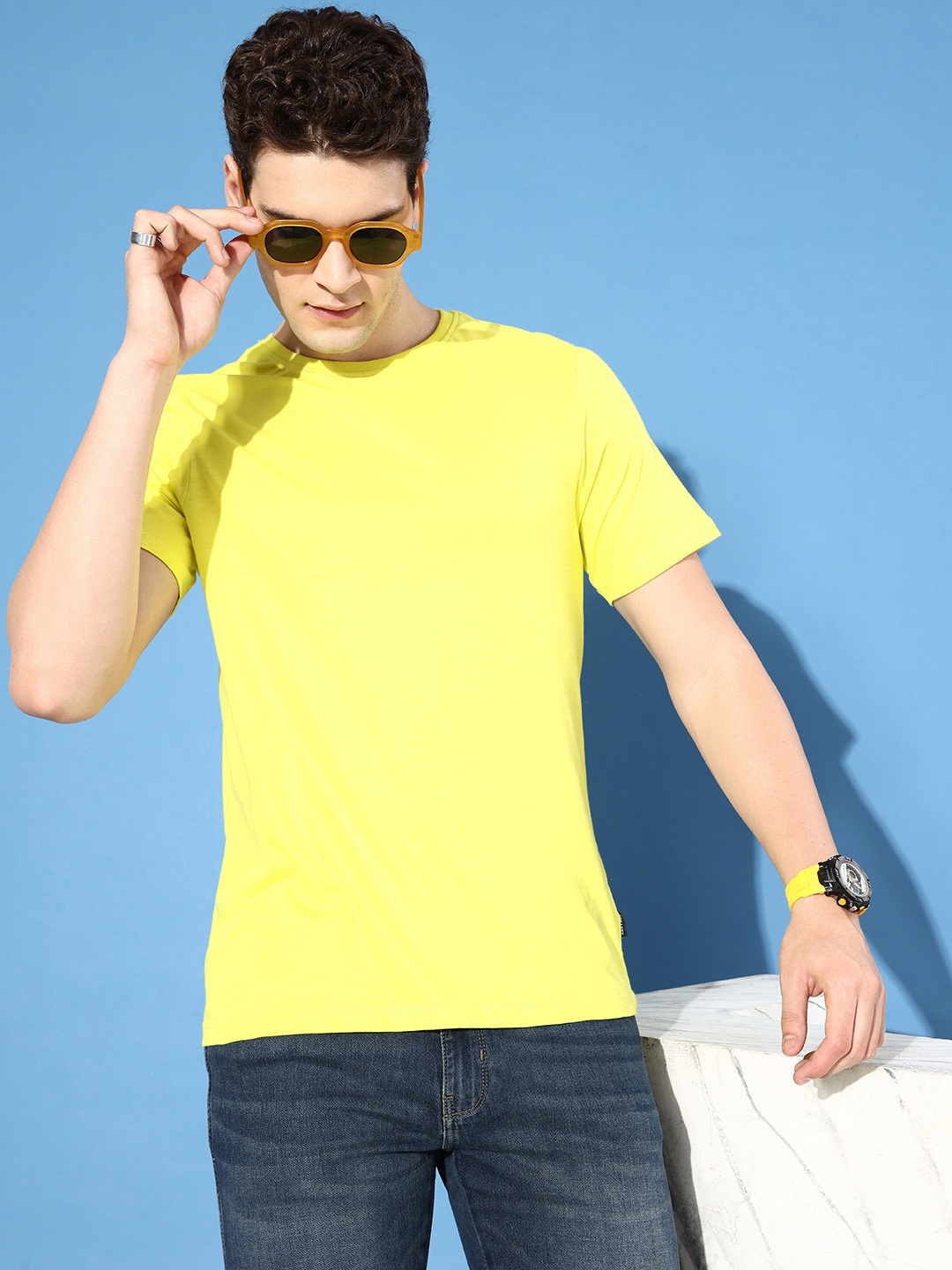 

Harvard Sunny Yellow Upbeat Brights Pure Cotton T-shirt
