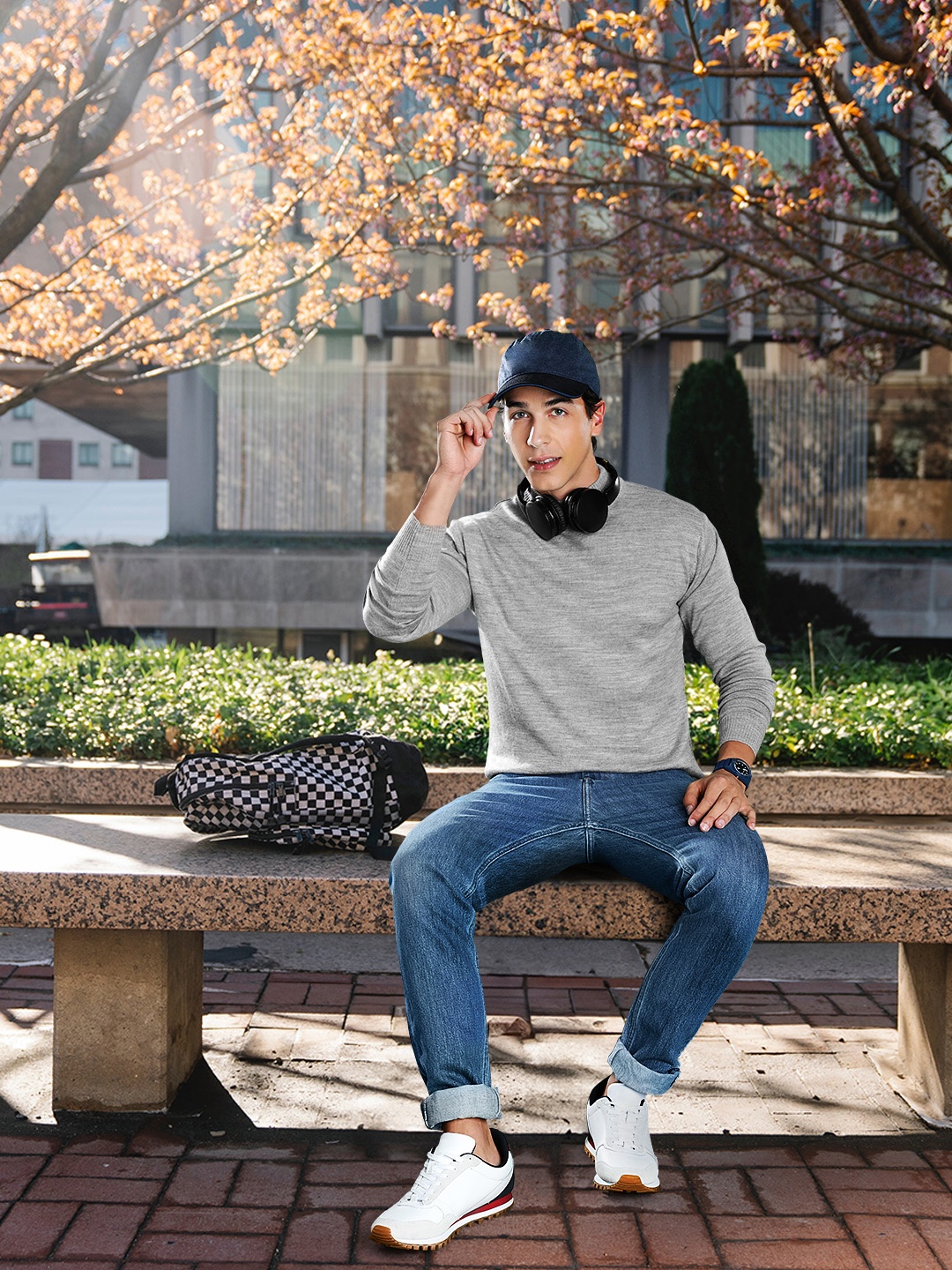 

Harvard Men Grey Melange Pullover