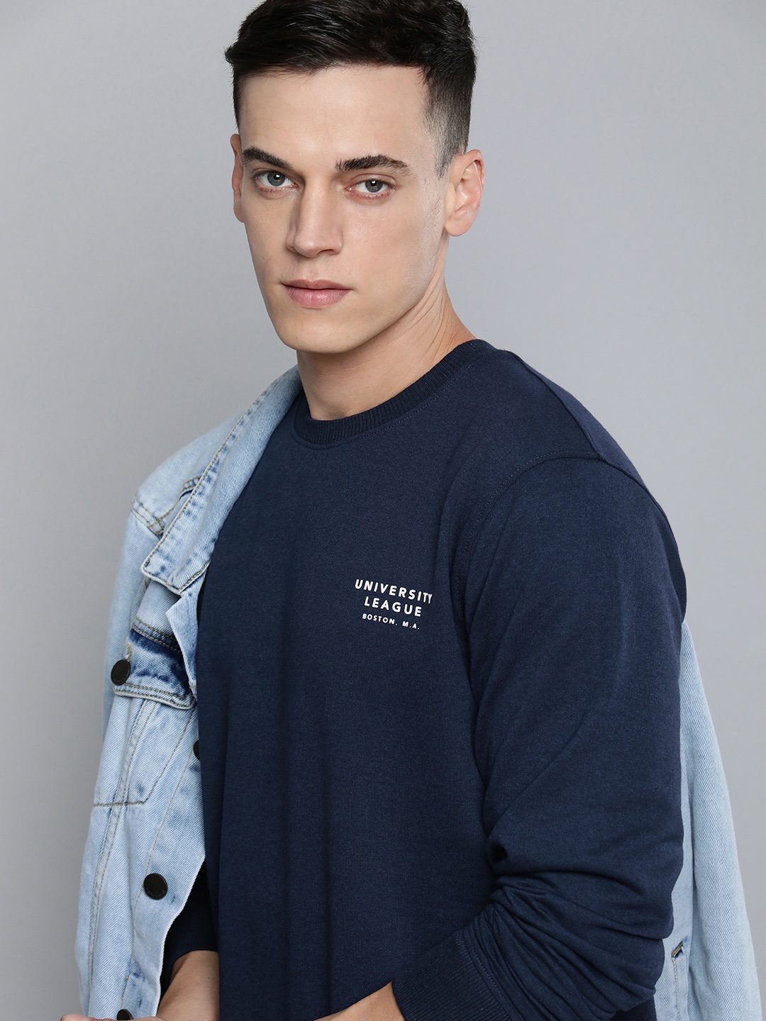 

Harvard Men Navy Blue Printed Sweatshirt