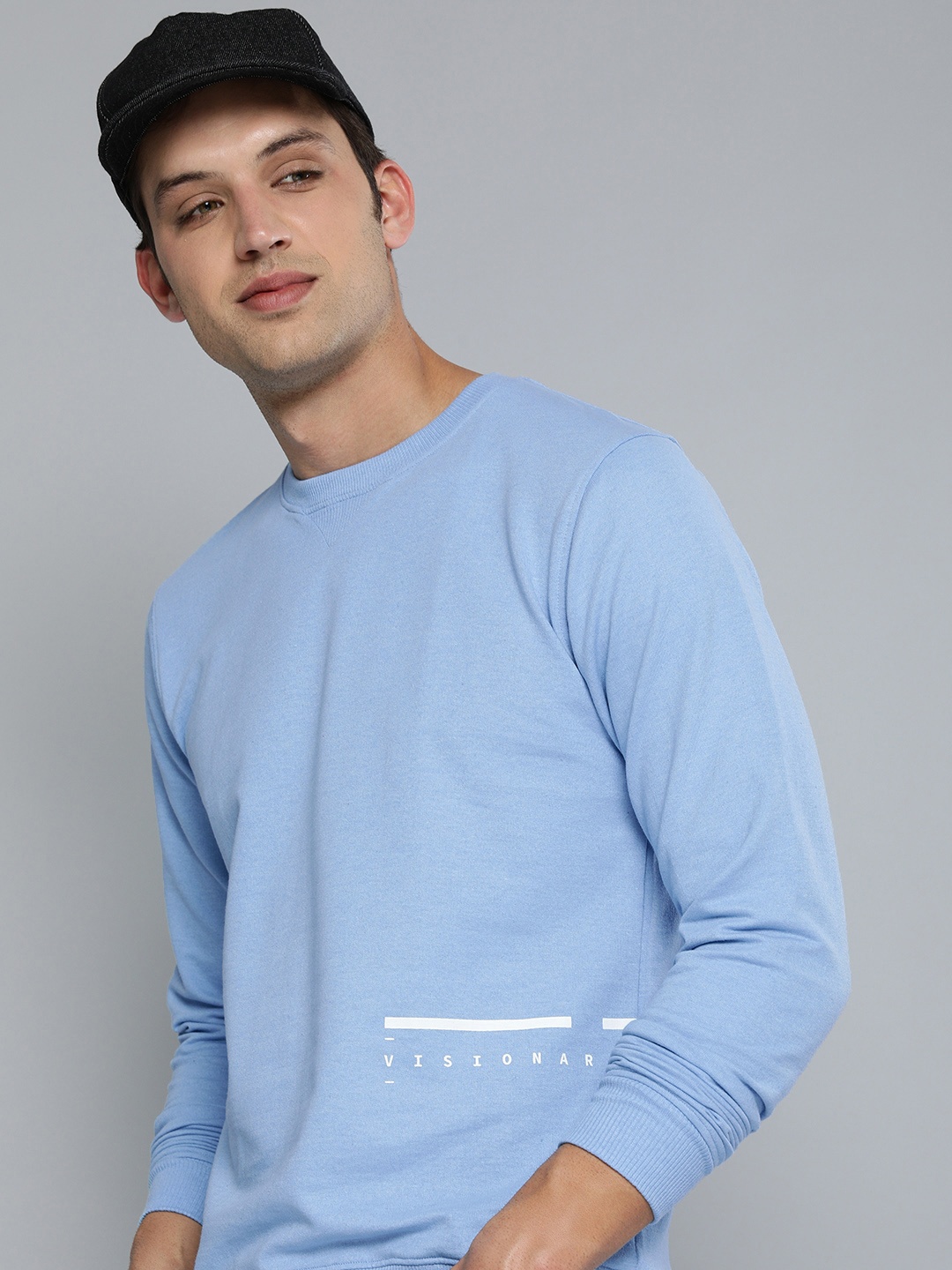 

Harvard Men Blue Solid Round Neck Sweatshirt With Typography Detail