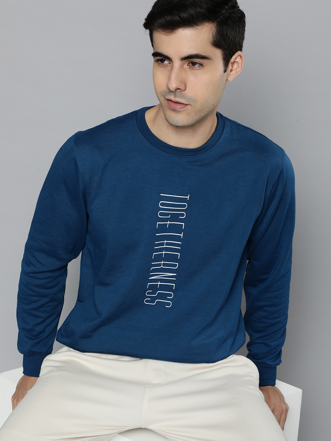 

Harvard Men Teal Blue Typography Printed Pullover Sweatshirt