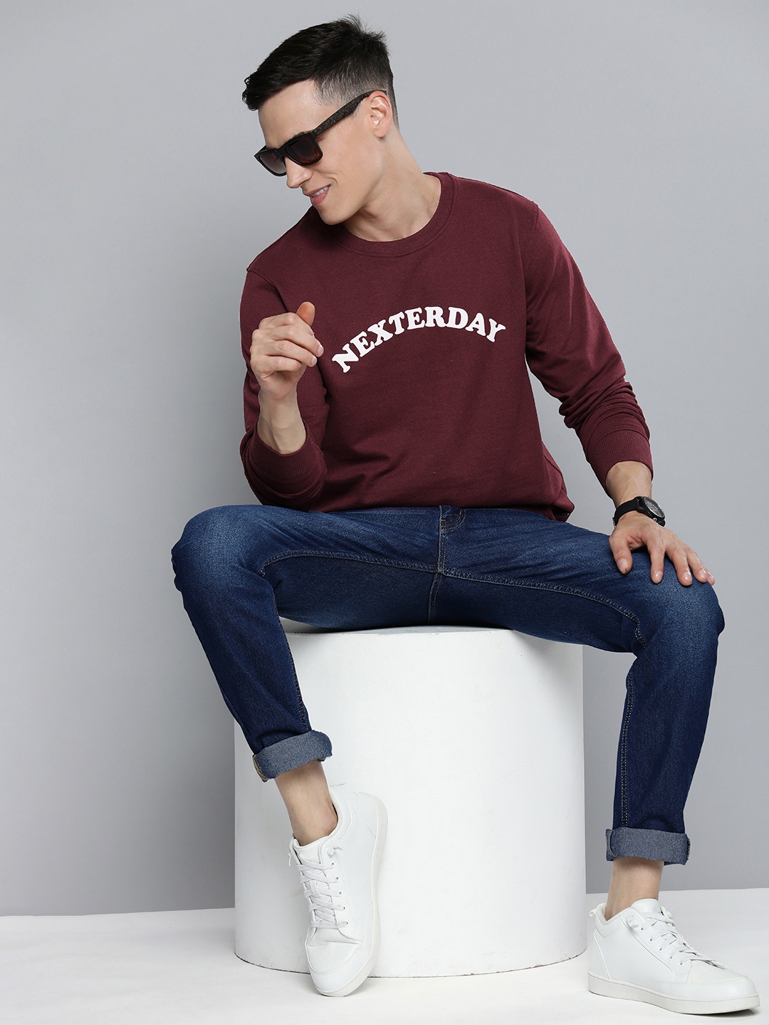 

Harvard Men Maroon & White Printed Sweatshirt