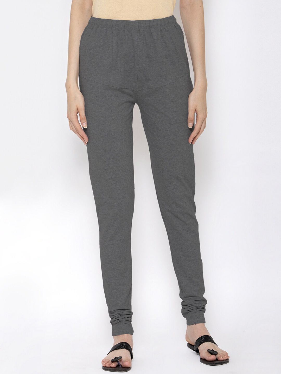 

KLOTTHE Women Grey Solid Cotton Leggings