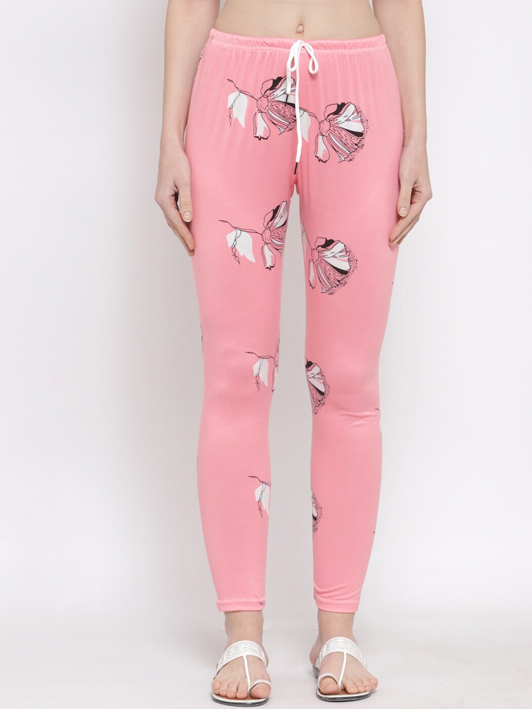 

KLOTTHE Women Pink Printed Ankle-Length Leggings
