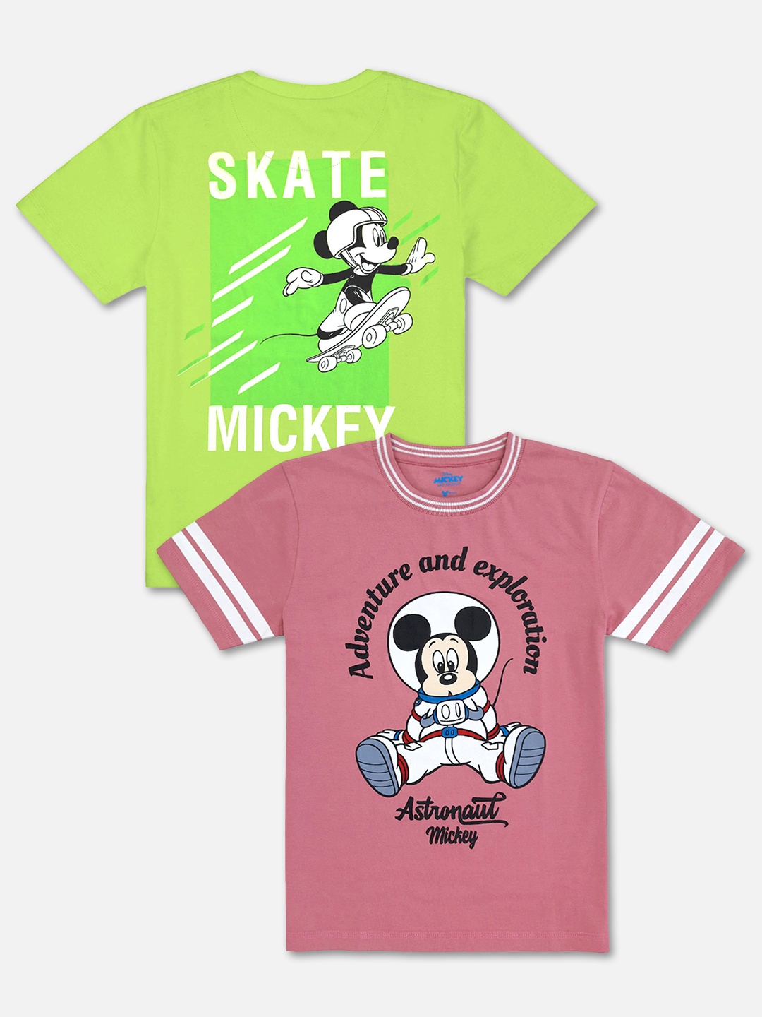

Kids Ville Boys Pack of 2 Mickey & Friends Printed Tshirt, Pink
