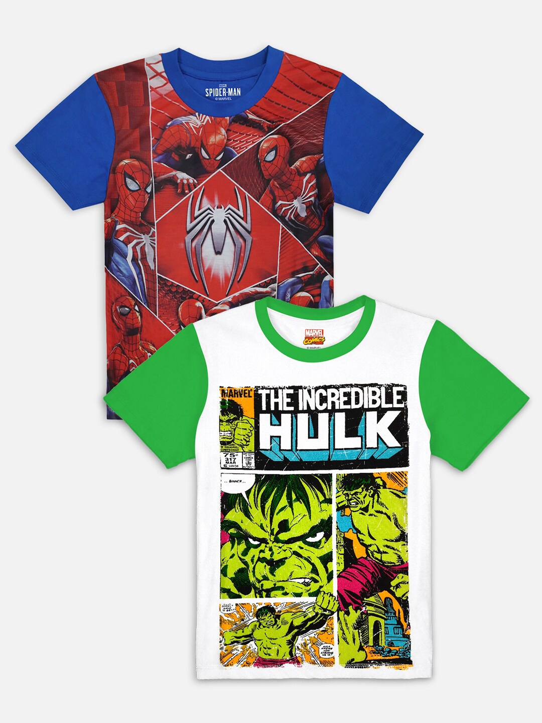 

Kids Ville Boys Multicoloured Pack of 2 Avengers Printed T-shirt, Multi