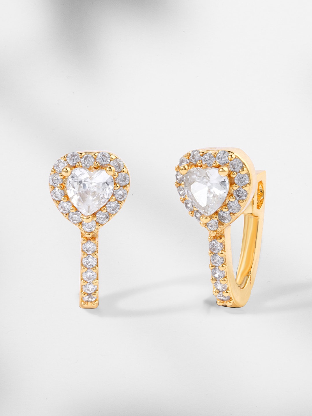 

MINUTIAE Gold-Plated Heart Shaped Studs Earrings