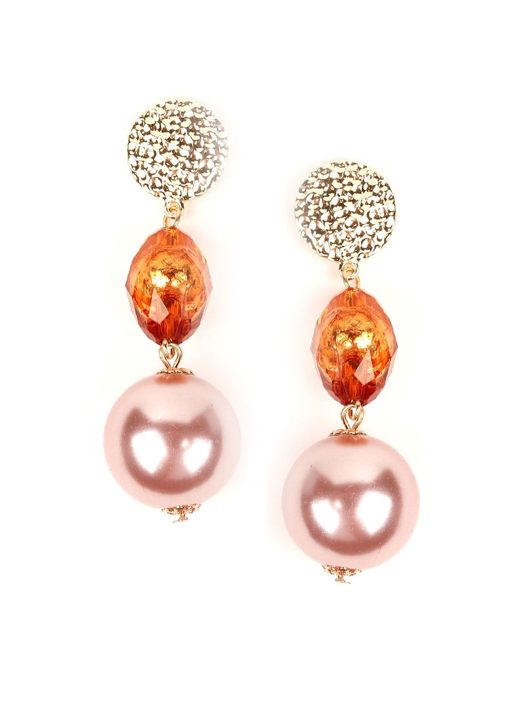 

ODETTE Orange & Peach Circular Drop Earrings