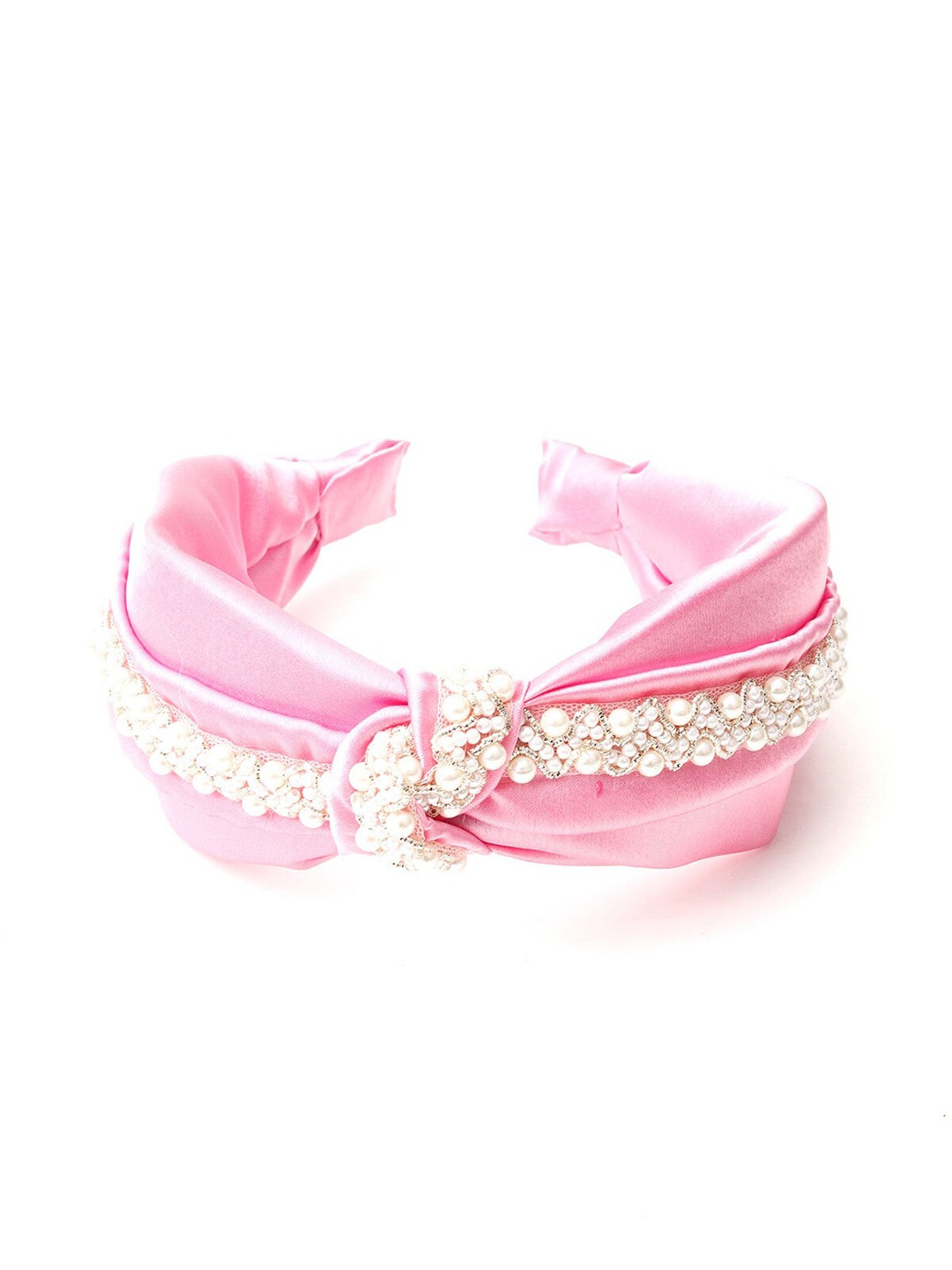 

ODETTE Women Pink & White Embellished Hairband