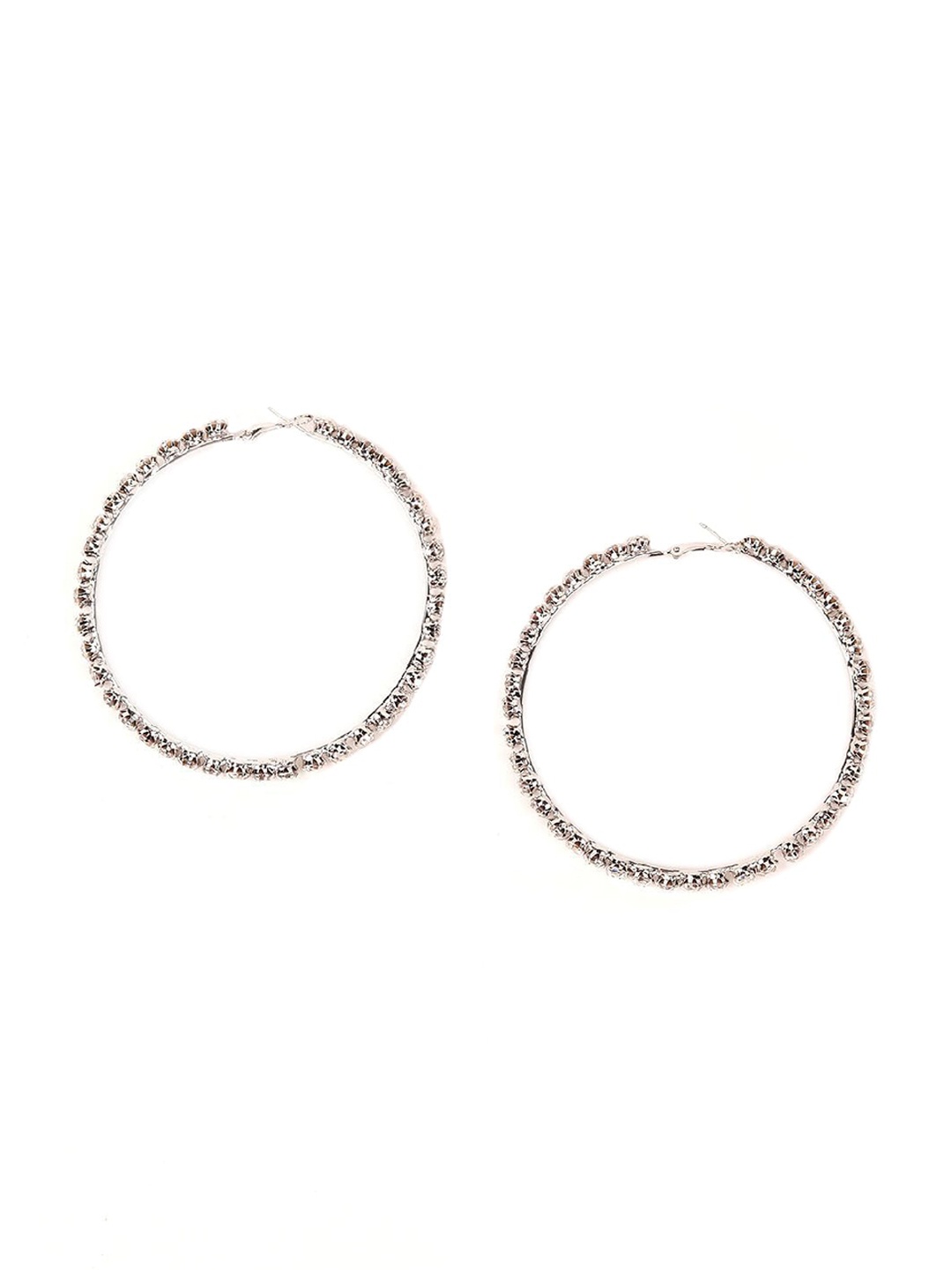 

ODETTE Women Silver-Toned Classic Hoop Earrings