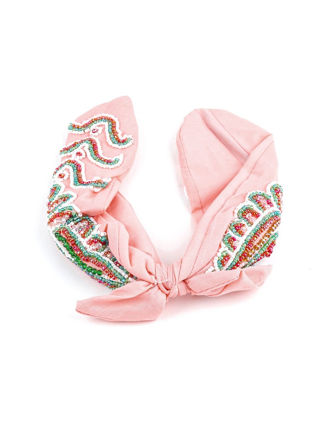 

ODETTE Women Pink & White Embellished Hairband