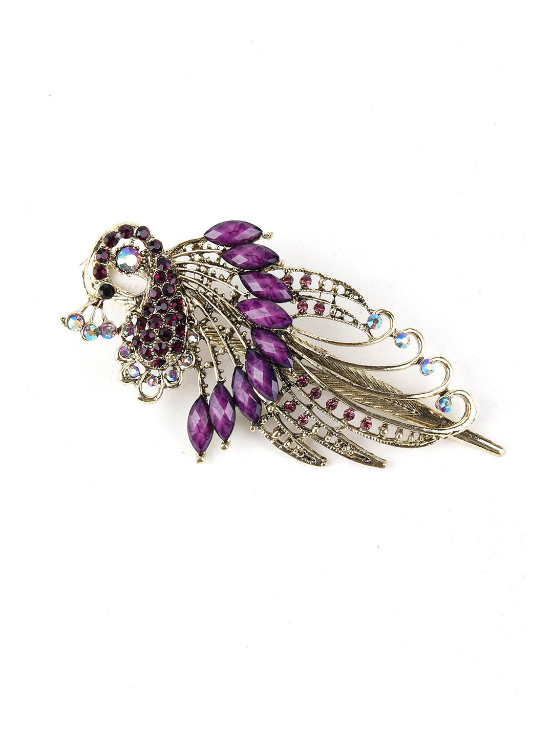 

ODETTE Women Purple & Gold-Toned Alligator Hair Clip