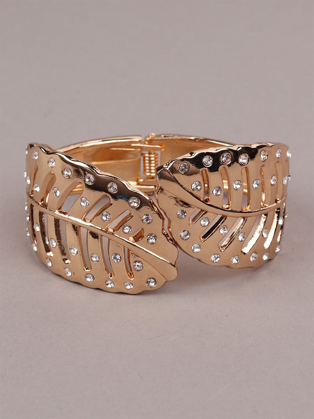 

ODETTE Women Gold-Toned & White Cuff Bracelet
