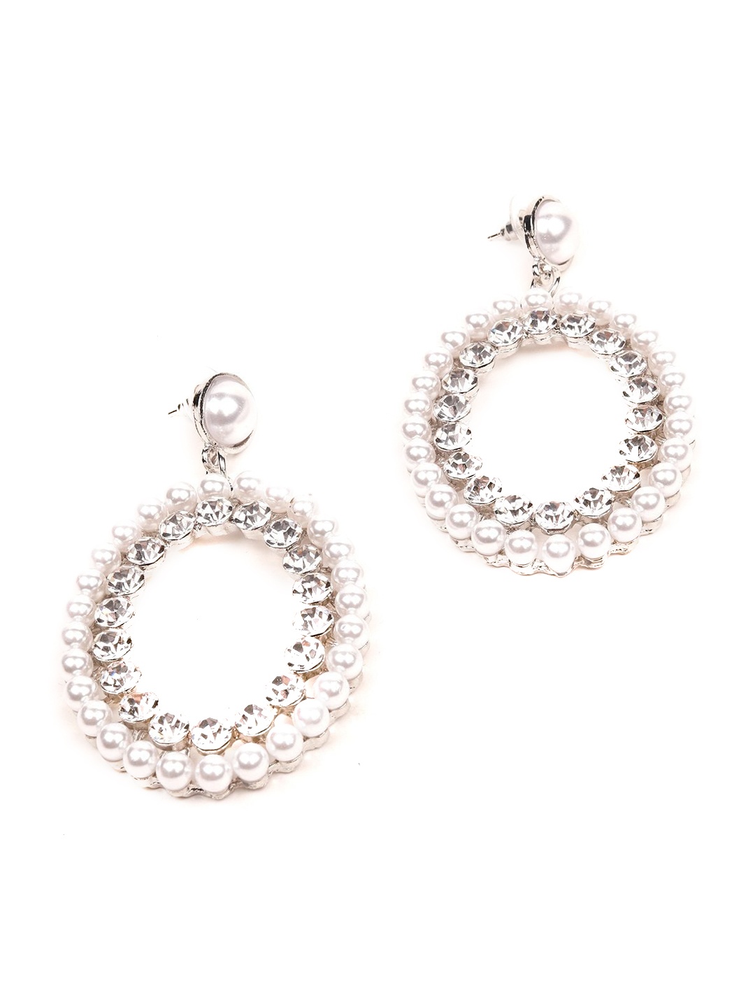 

ODETTE Women Silver-Toned Classic Drop Earrings