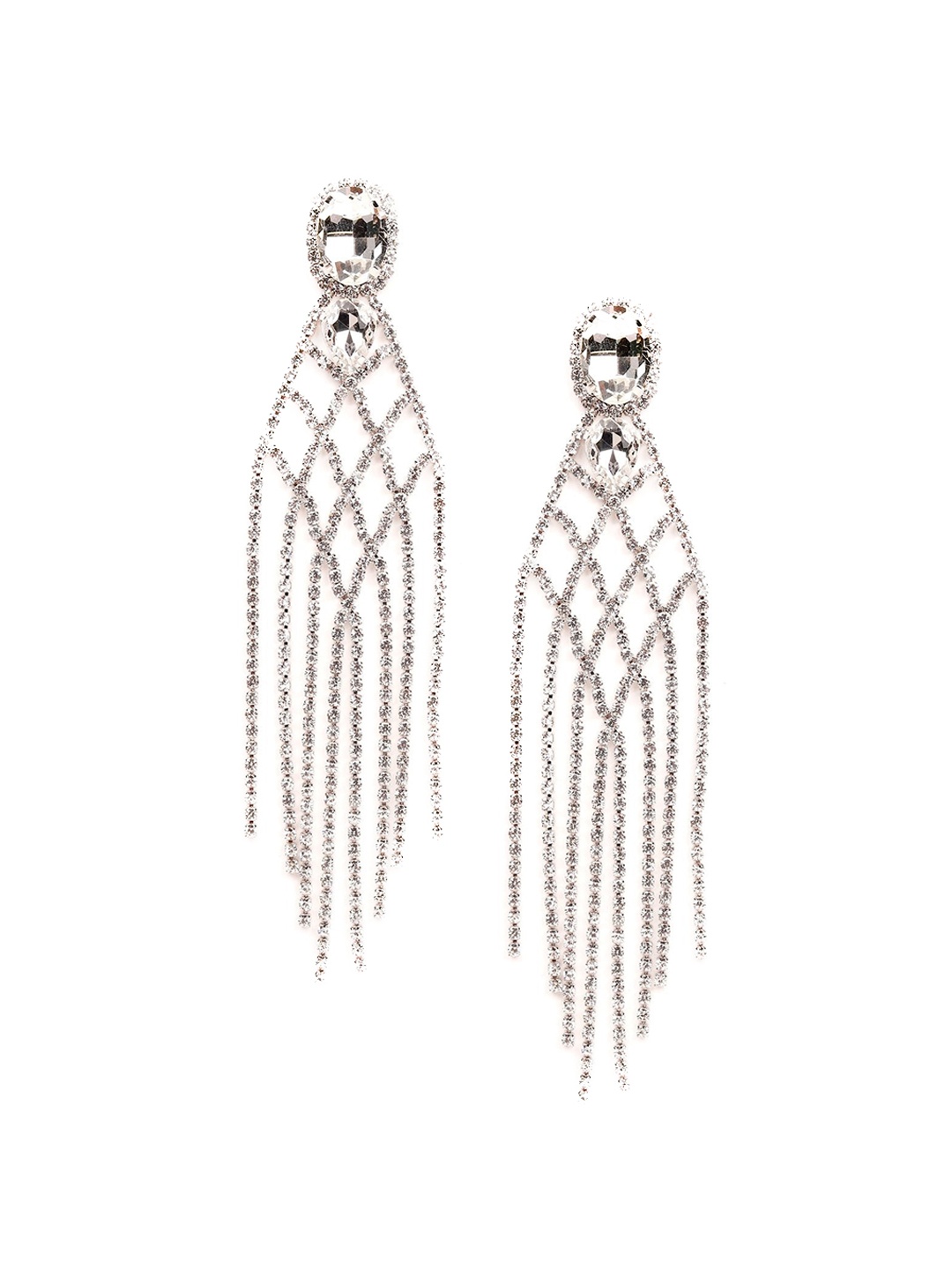 

ODETTE Silver-Toned Classic Drop Earrings