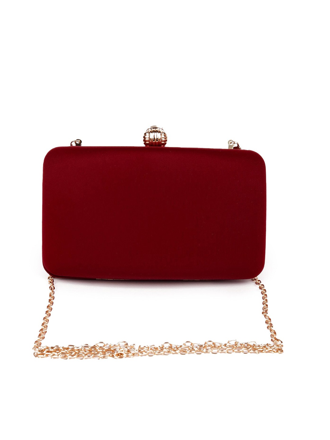 

ODETTE Red Solid Box Clutch