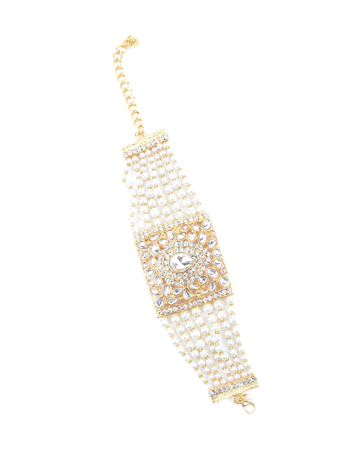 

ODETTE Women Gold-Toned & White Armlet Bracelet