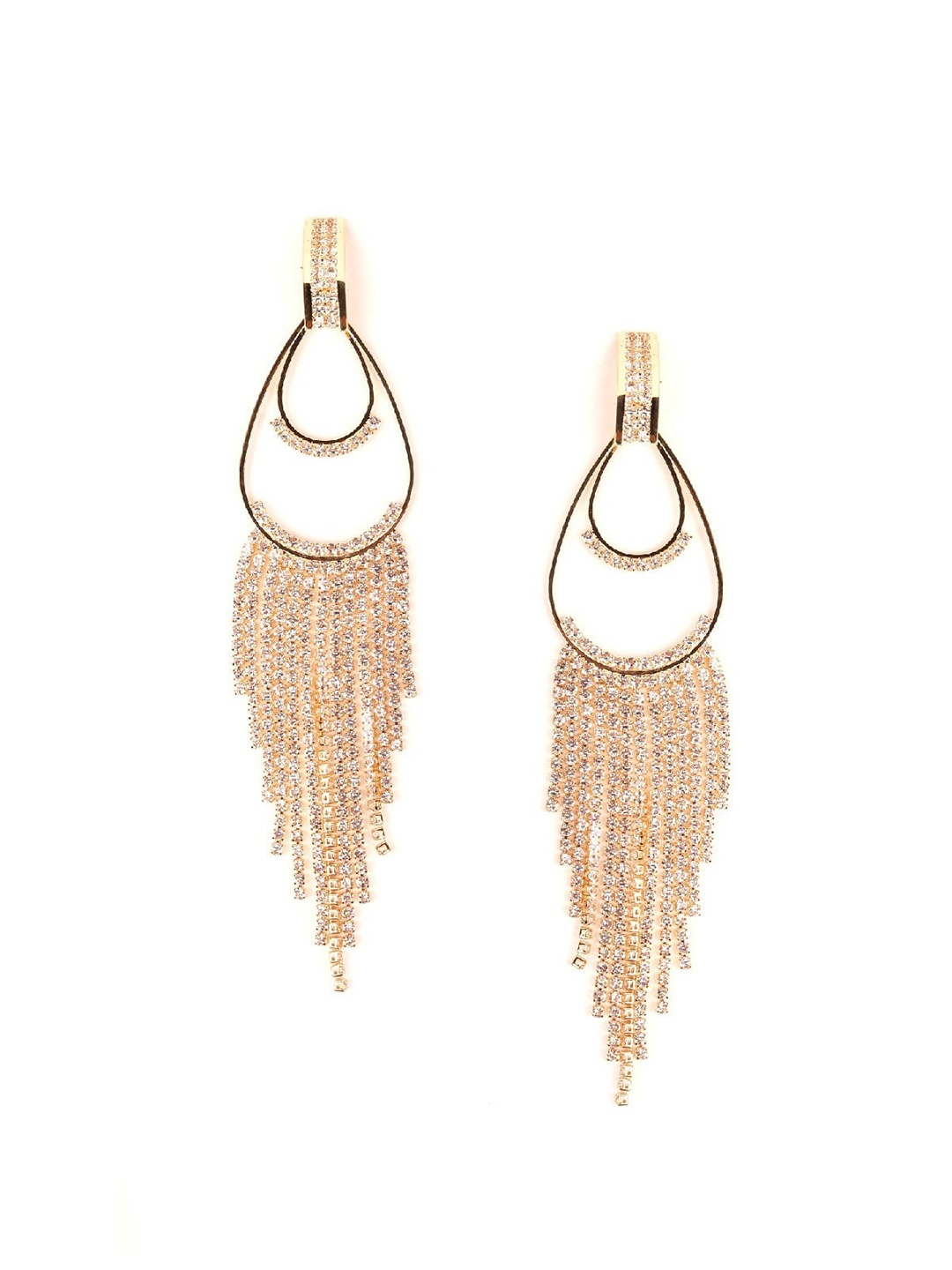 

ODETTE Gold-Toned Teardrop Shaped Drop Earrings