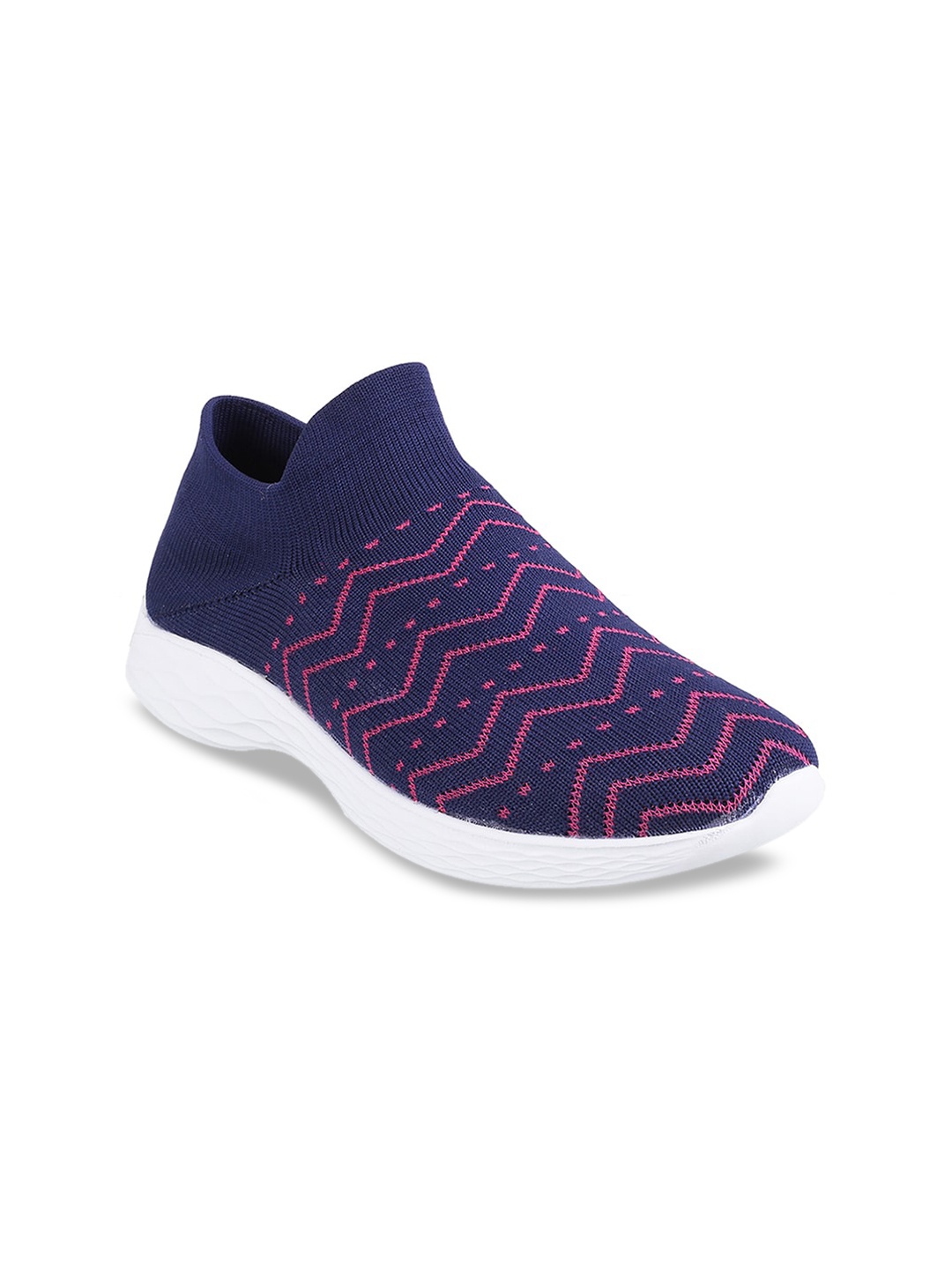 

Mochi Women Blue Printed Slip-On Sneakers