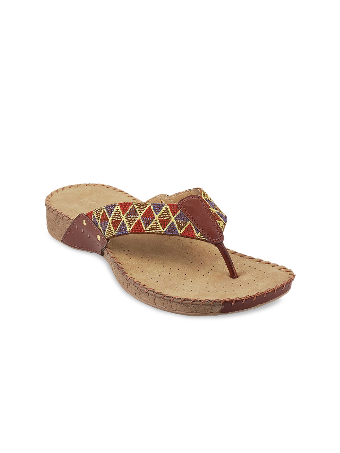 

Mochi Women Tan T-Strap Flats