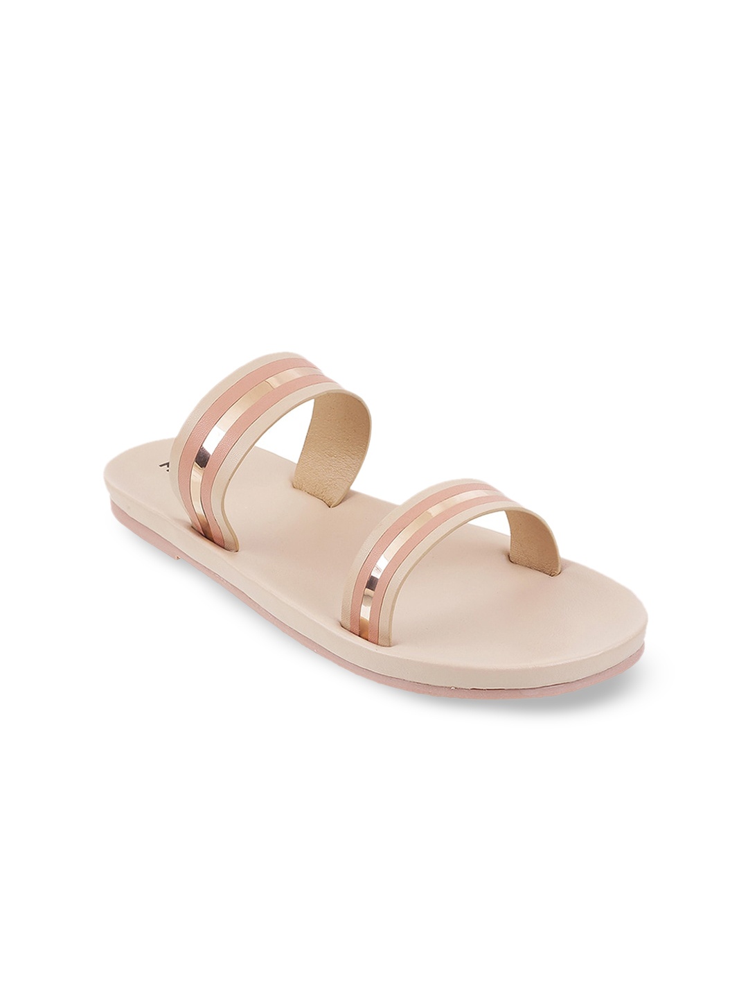 

Mochi Women Beige Open Toe Flats