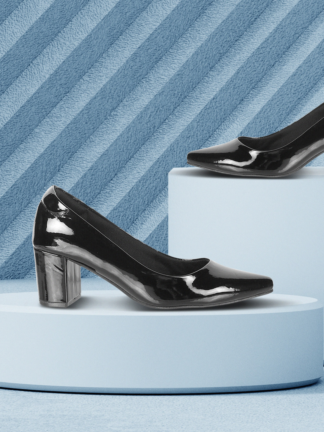 

Mochi Black Work Block Pumps